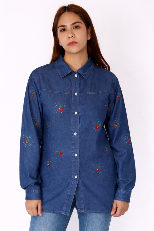 Camisa Denim Bordada