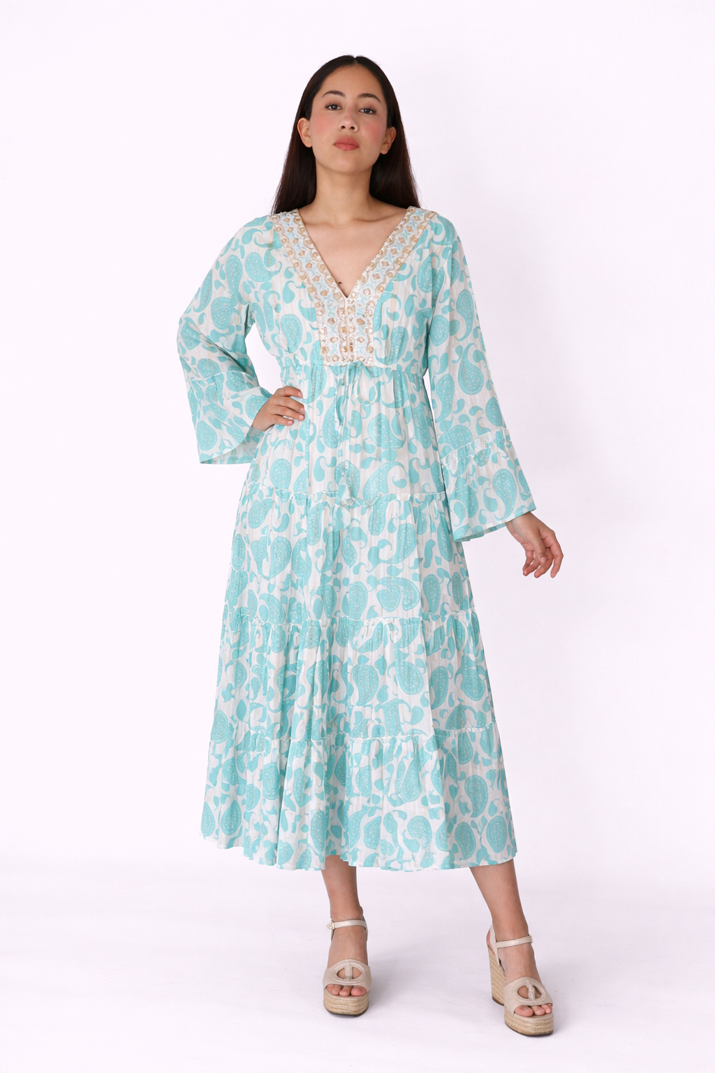 Vestido Aqua Bloom