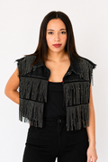 Chaleco Fringe Noir